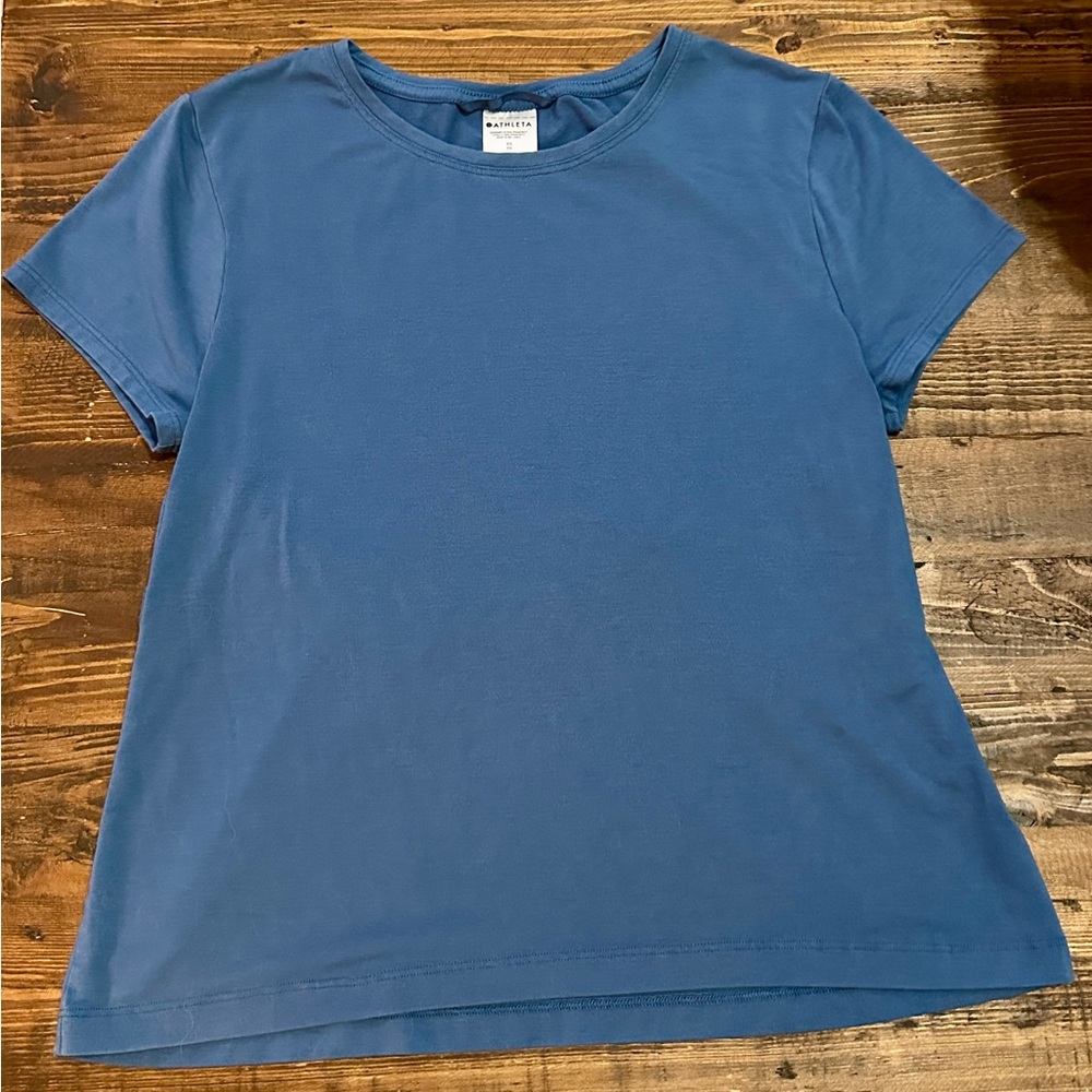 Athleta Blue Crew Neck Tee